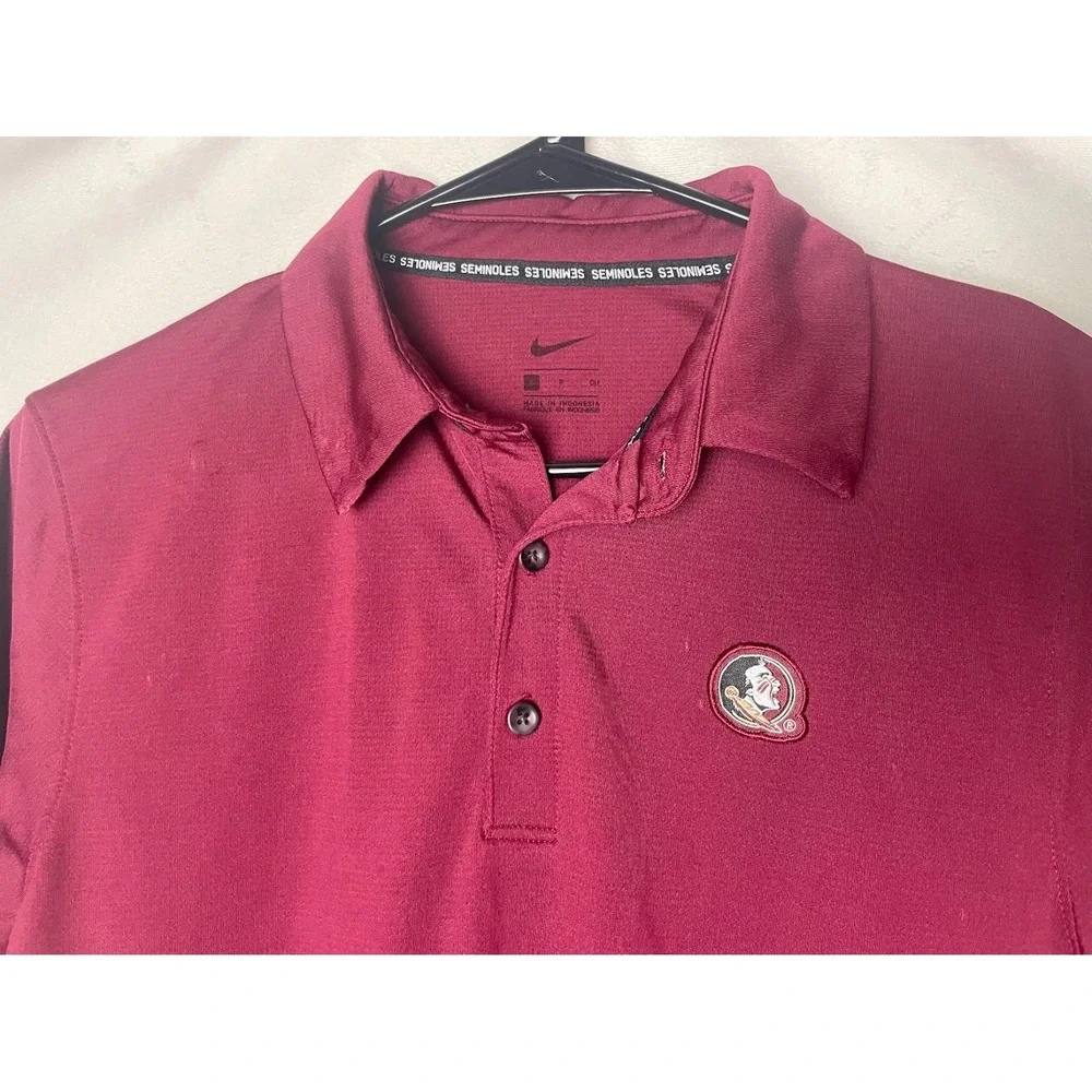 Nike Florida State Seminoles Men's Polo Shirt Maroon Red Size Small